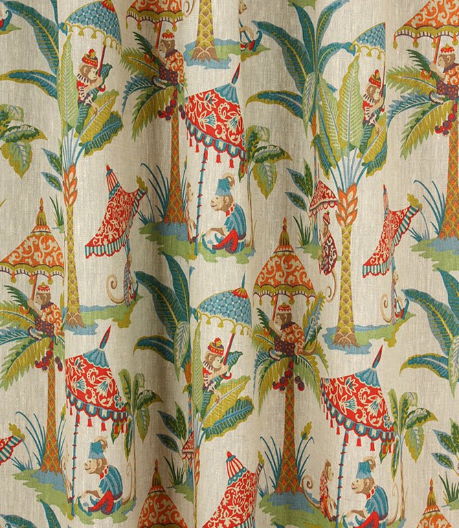 Cheeky Monkey Linen Fabric / Multi - Just Fabrics