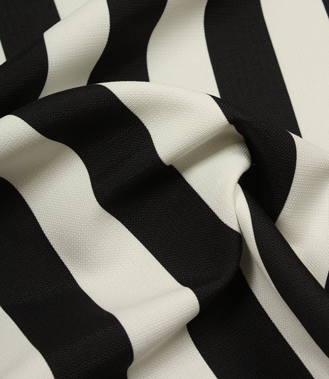 Monaco Stripe Outdoor Fabric / Noir - Just Fabrics