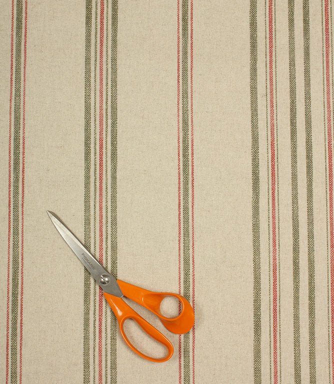 Thomas Stripe Fabric / Red - Just Fabrics