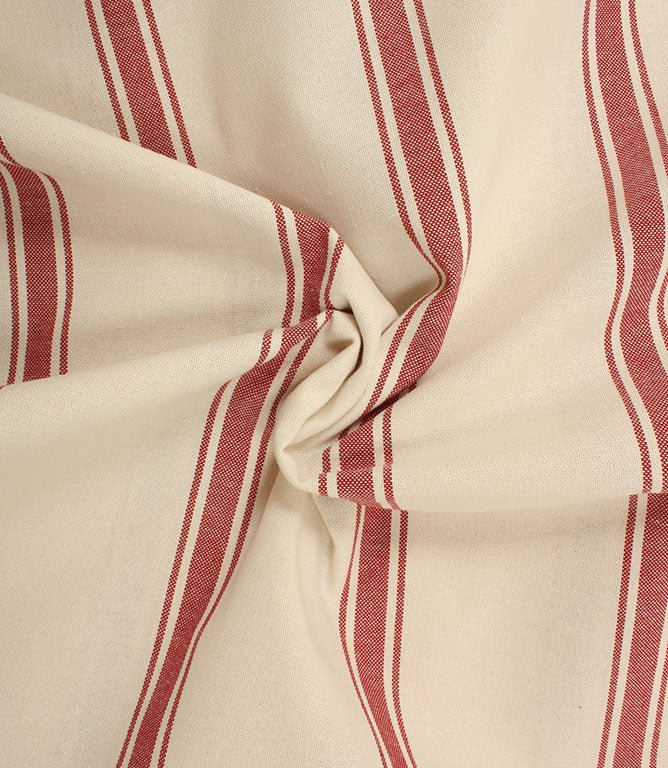 St Agnes Wide Stripe Fabric / Red - Just Fabrics