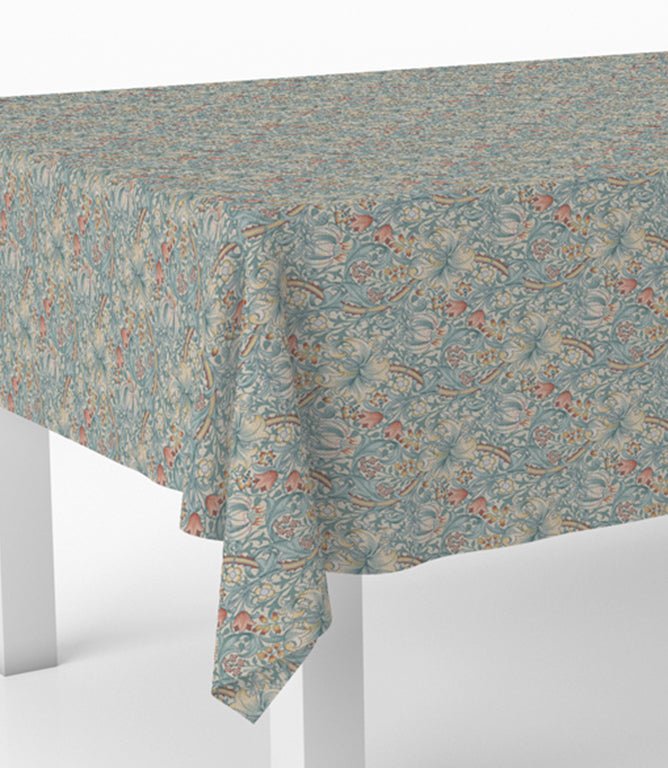 Golden Lily Oilcloth Fabric / Tourmaline - Just Fabrics