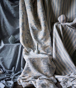 Lymington Damask Fabric / Slate Blue - Just Fabrics