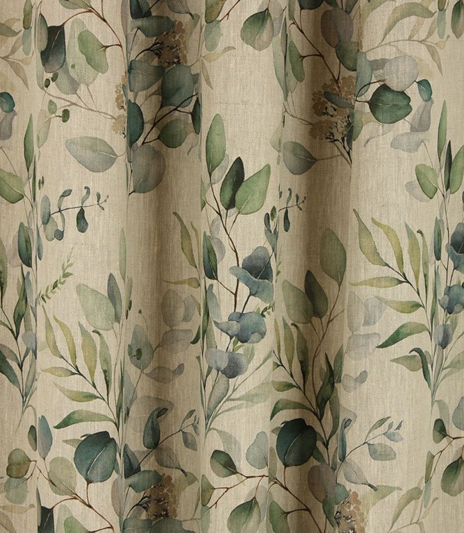 Evelyn Linen Fabric / Greens - Just Fabrics