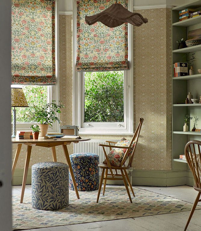 Rose Fabric / Bough's Green / Rose - Just Fabrics