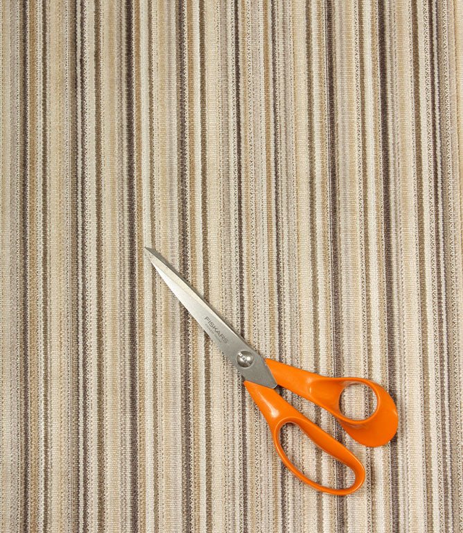 Velour Stripe FR Fabric / Natural - Just Fabrics