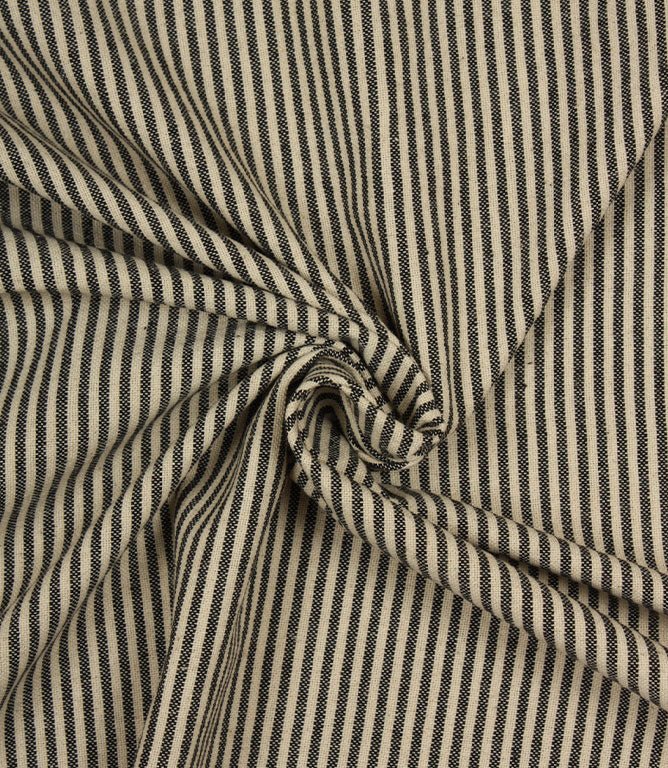 Aldsworth Ticking Fabric / Noir - Just Fabrics