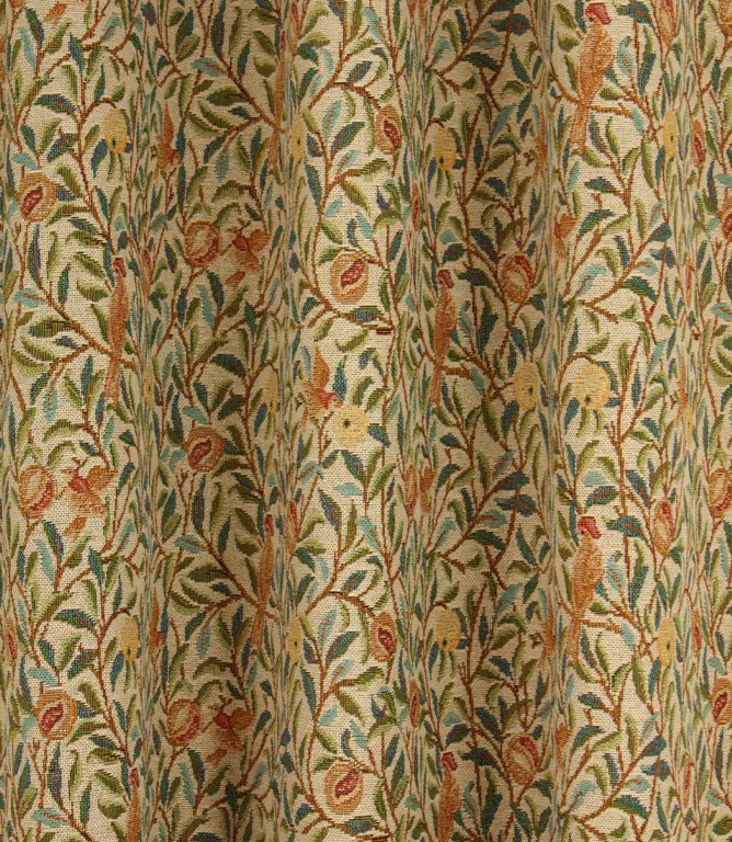Bird and Pomegranate Tapestry Fabric / Beige - Just Fabrics