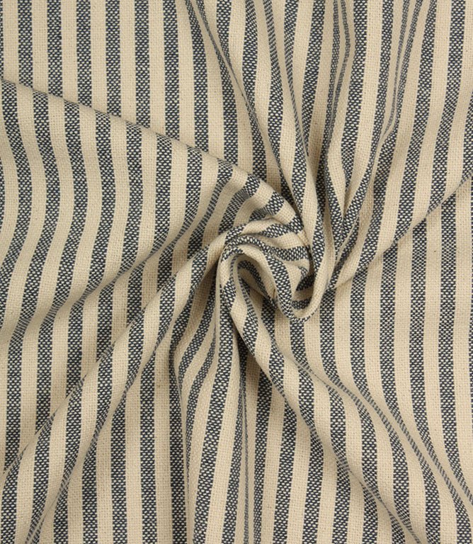 Broadway Stripe Fabric / Navy - Just Fabrics
