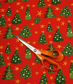 Festive Spruce Fabric / Red - Just Fabrics