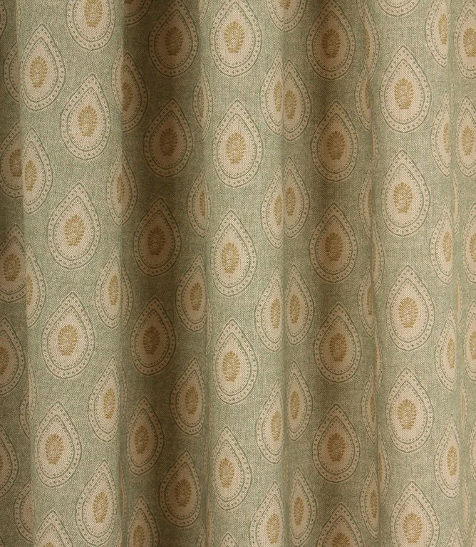 Evie Fabric / Soft Gold / Apple Green - Just Fabrics