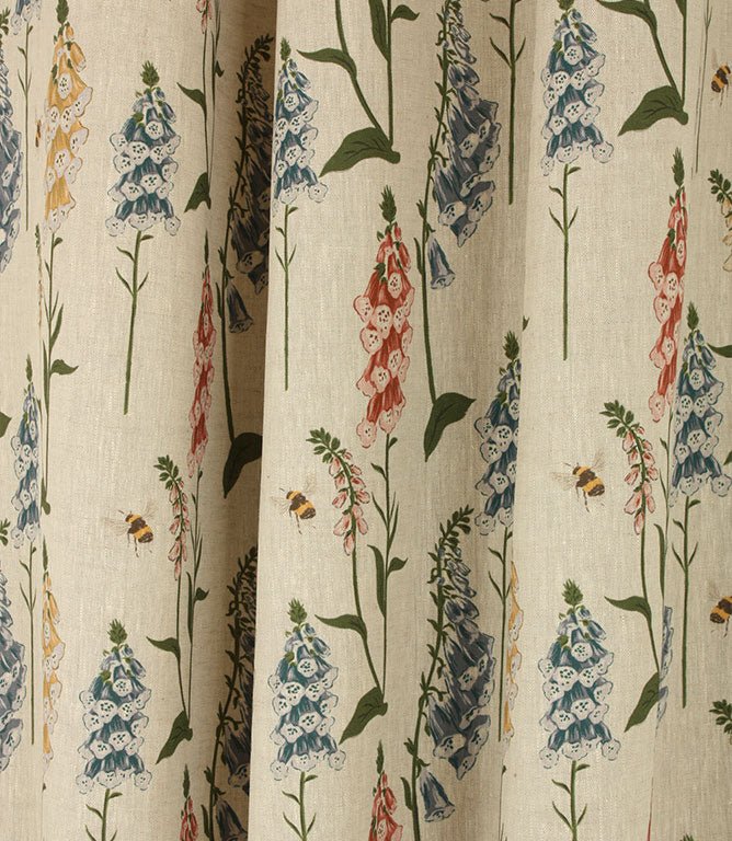 Foxglove Linen Fabric / Blue - Just Fabrics