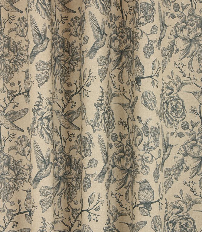 Wild Hummingbirds Fabric / Indigo - Just Fabrics