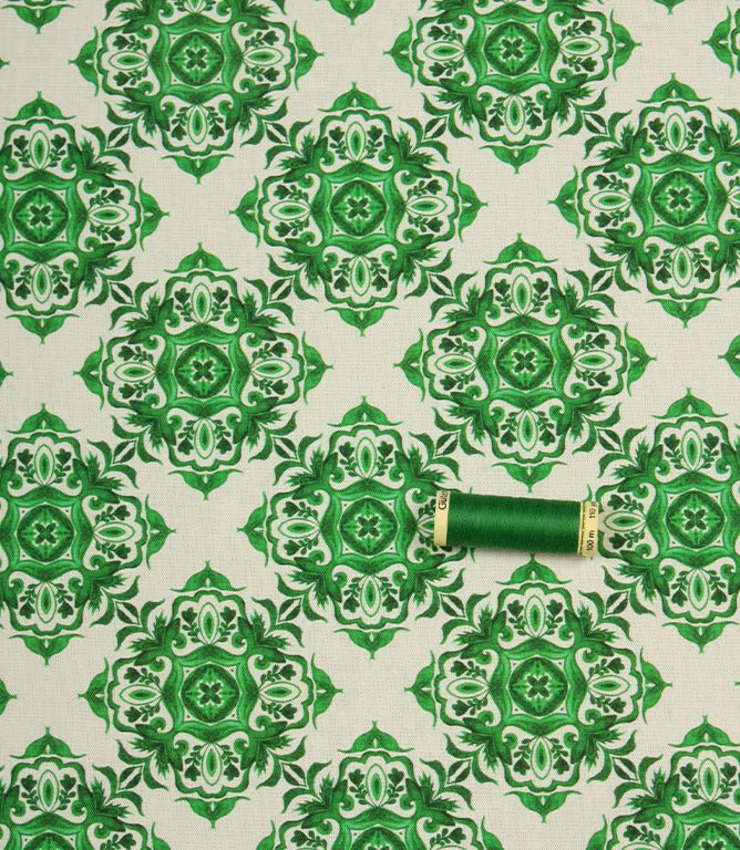 Trellis Bloom Outdoor Fabric / Green - Just Fabrics