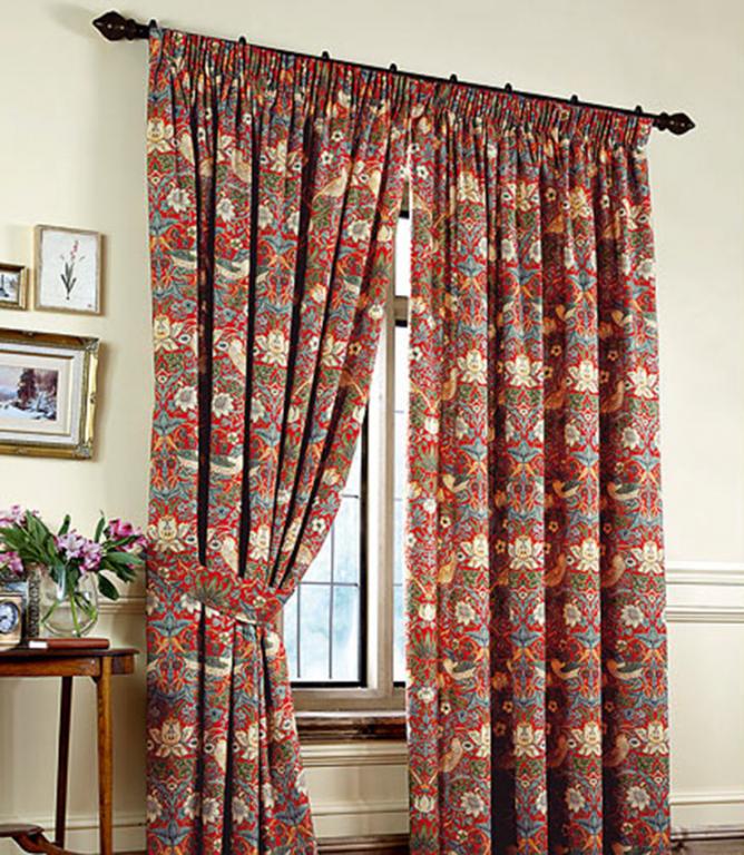 Strawberry Thief Tiebacks - Crimson - Just Fabrics