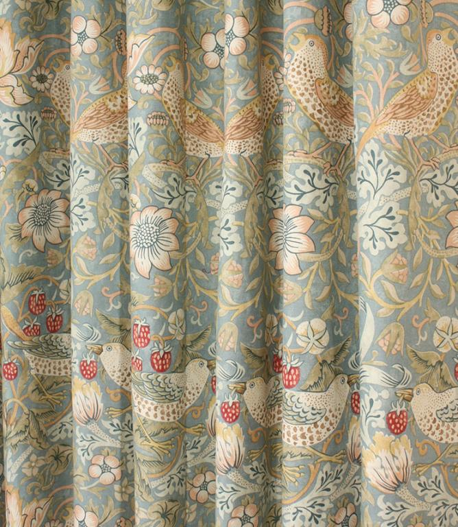Strawberry Thief Slate Pencil Pleat Curtains - Just Fabrics