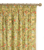 Golden Lily Pencil Pleat Curtains - Just Fabrics