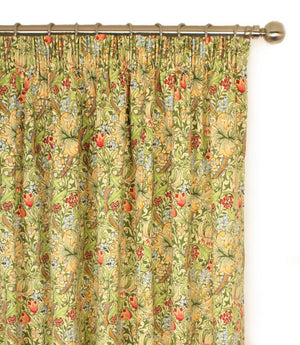 Golden Lily Pencil Pleat Curtains