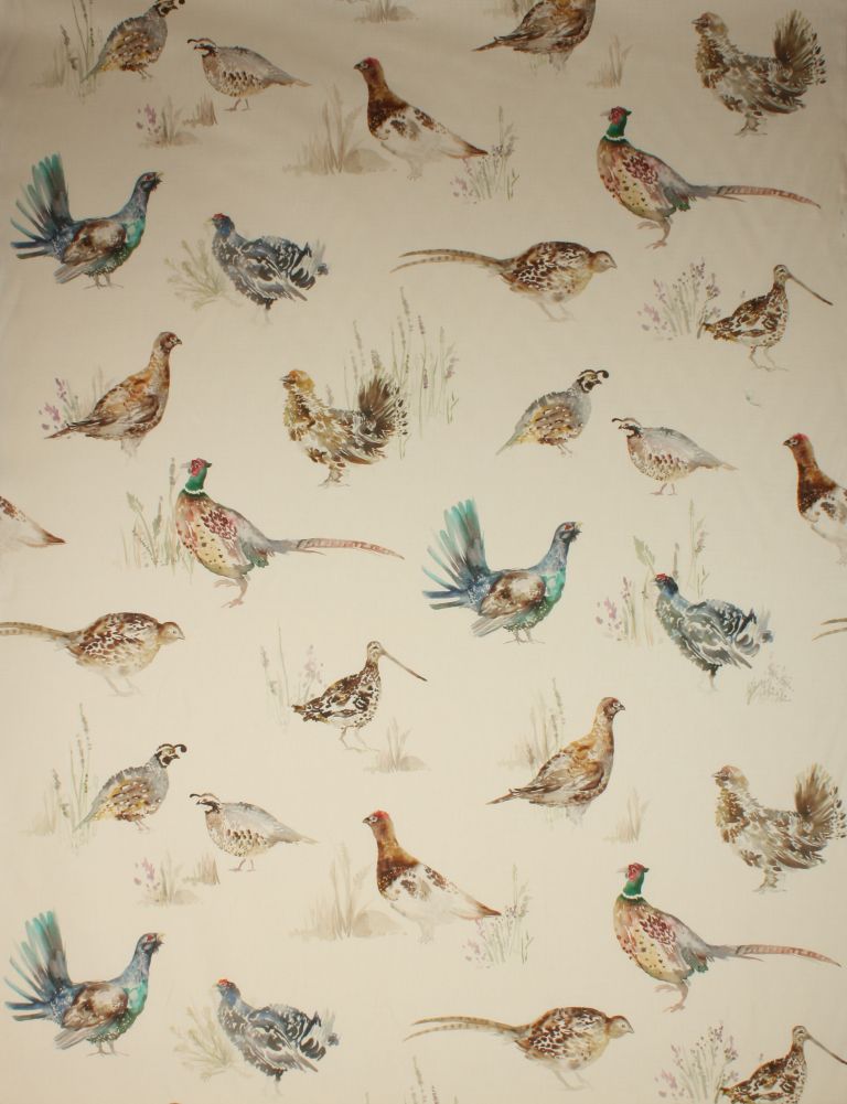 Game Birds Fabric / Cream - Just Fabrics