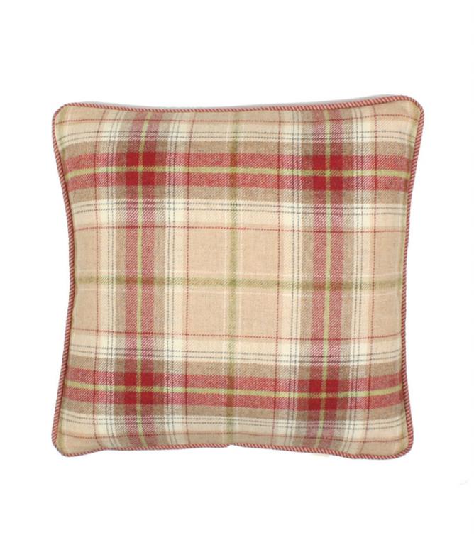 Balmoral Raspberry Cushion - Just Fabrics