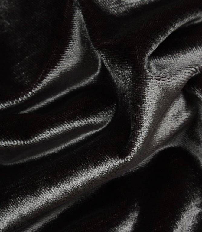 Emerald Velvet Fabric / Charcoal - Just Fabrics