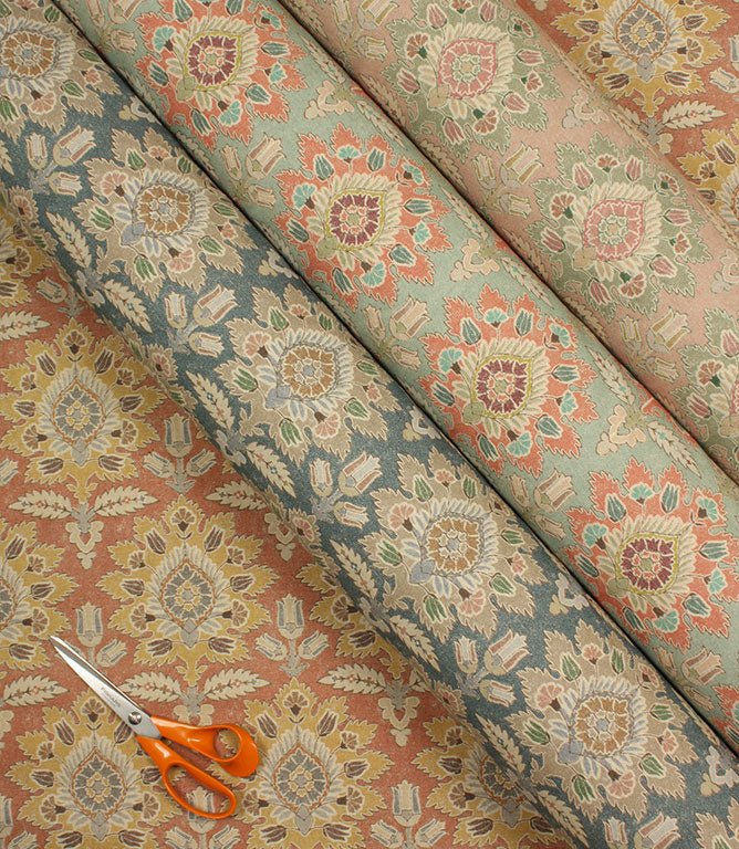 Flores Fabric / Duck Egg - Just Fabrics