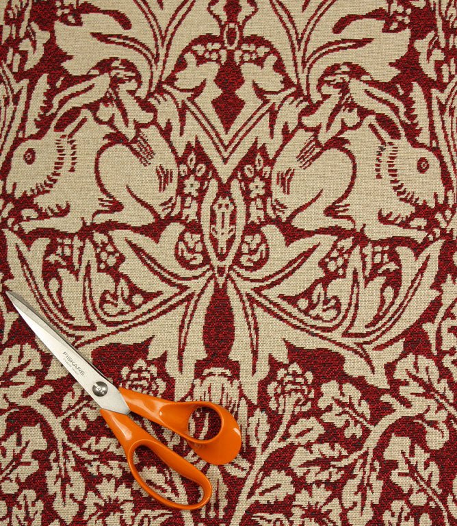 Brer Rabbit Tapestry Fabric / Red - Just Fabrics
