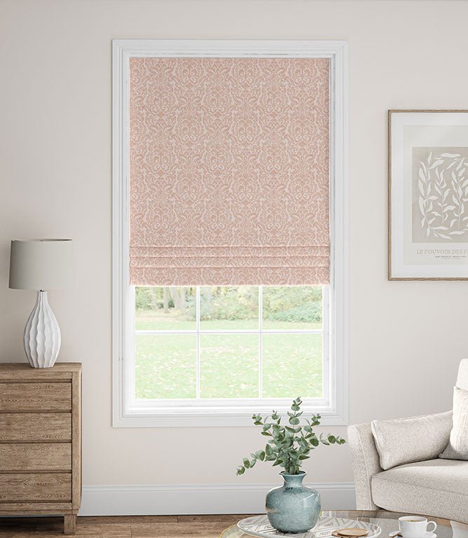 Hazel Damask Fabric / Blush - Just Fabrics