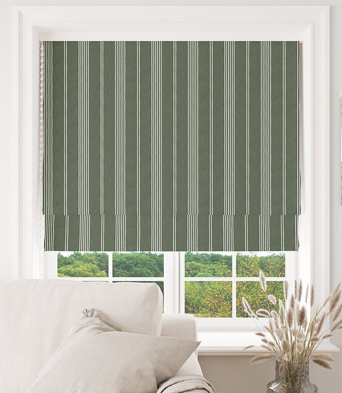 Cheltenham Stripe Fabric / Ivy - Just Fabrics