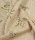 Meadow Blossom Fabric / Steel Blue / Sage Green - Just Fabrics
