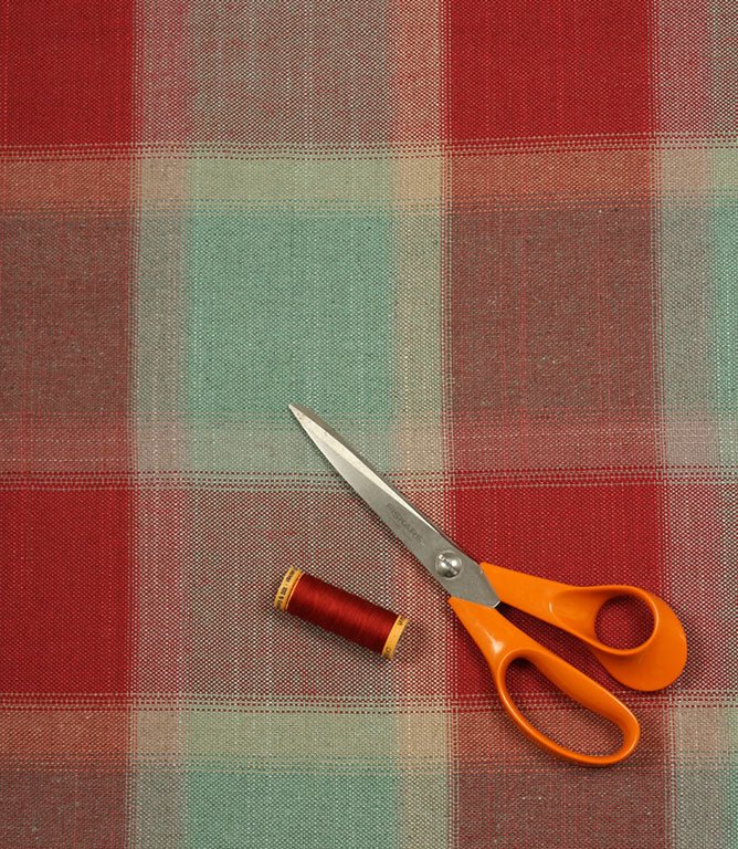 Penrith Check Fabric / Red - Just Fabrics