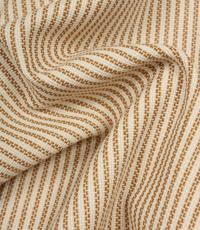 Highbury Stripe Fabric / Ochre - Just Fabrics
