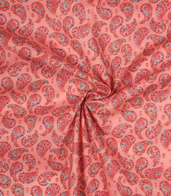 Rafiya Lomond Fabric / Ruby / Flamingo - Just Fabrics