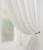 JF Boucle Voile Fabric / White - Just Fabrics