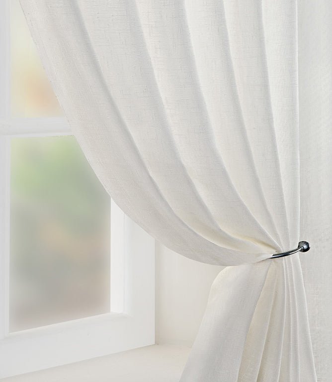 JF Boucle Voile Fabric / White - Just Fabrics