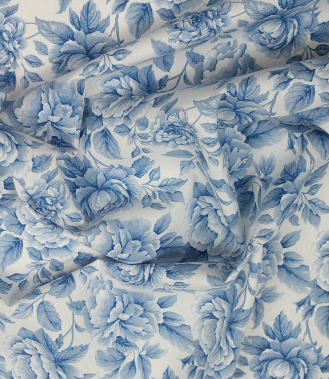 Chateau Rose Fabric / Blue - Just Fabrics