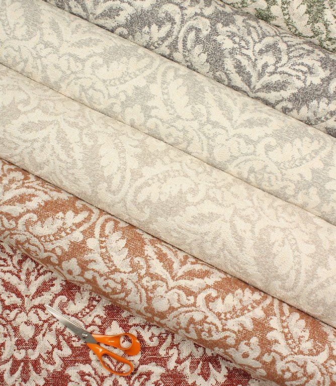 Hester Damask Fabric / Mint - Just Fabrics