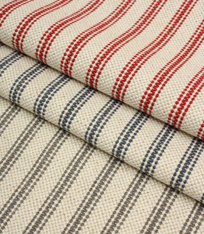JF Linen Ticking Fabric / Blue - Just Fabrics