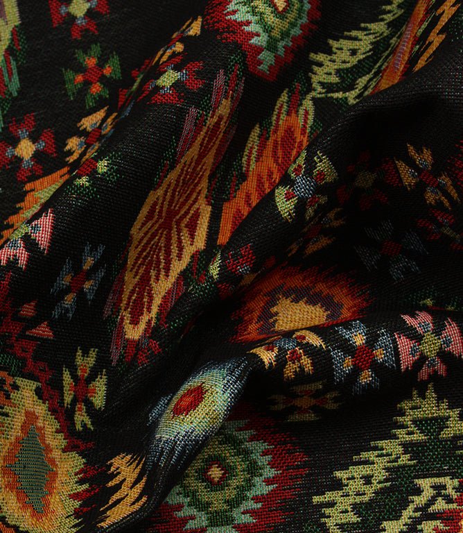 Bohemia Tapestry Fabric / Black - Just Fabrics