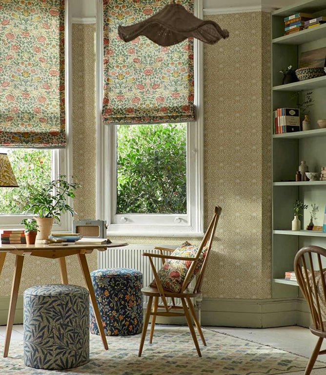 Bower Fabric / Bough's Green / Rose - Just Fabrics