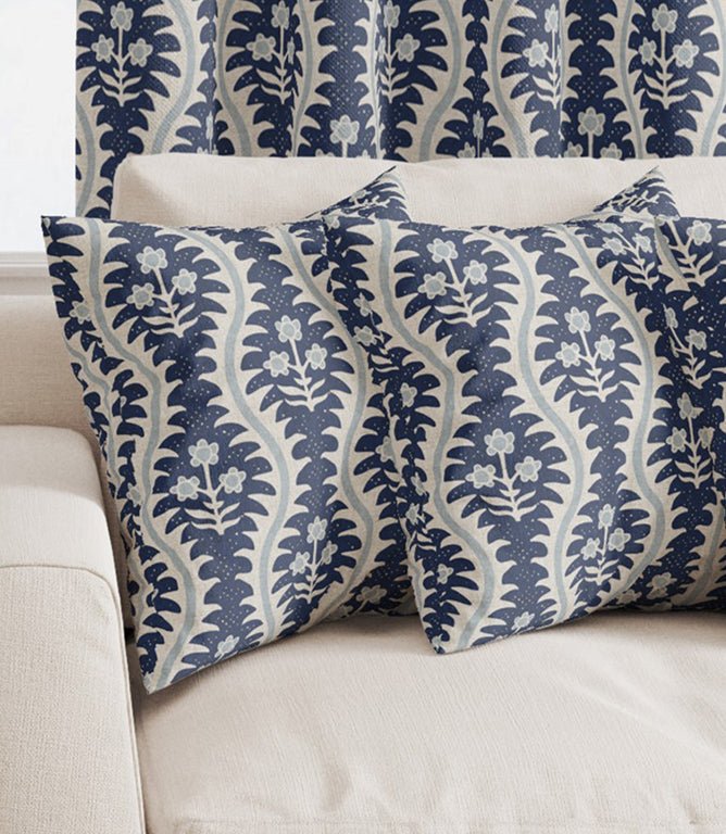 Elbury Vine Fabric / Indigo - Just Fabrics