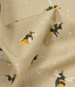 Cottage Bees Fabric / Natural - Just Fabrics