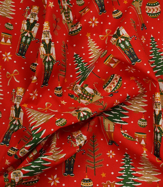 Nutcracker Noel Fabric / Red - Just Fabrics