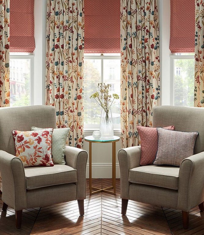 Fleur FR Fabric / Ruby - Just Fabrics