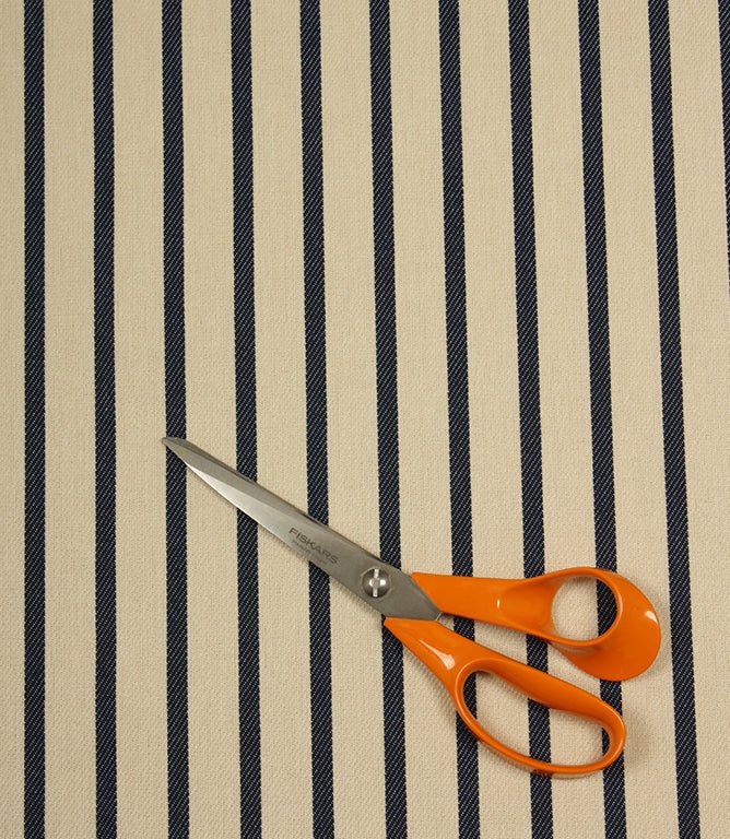 Riviera Stripe Outdoor Fabric / Marine - Just Fabrics