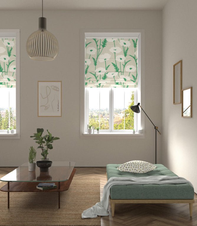 Poppy Pop Fabric / Parchment / Gecko - Just Fabrics