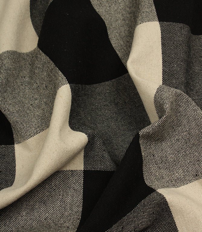 Aldsworth Chunky Check Fabric / Noir - Just Fabrics