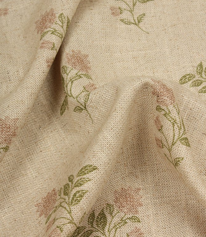 Meadow Blossom Fabric / Blush / Sage Green - Just Fabrics
