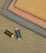 Kingham Herringbone Fabric / Ink - Just Fabrics