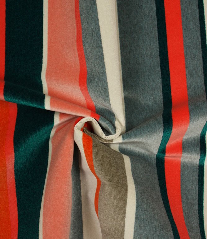 Velvet Stripe Outdoor Fabric / Multi - Just Fabrics