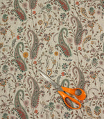Rebecca Linen Paisley Fabric / Multi - Just Fabrics